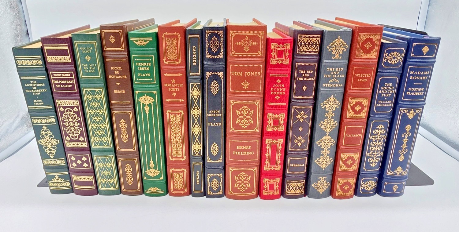 LOT 15 FRANKLIN LIBRARY LEATHER BOUND BOOKS COLLECTION LOT, GOLD GILDED