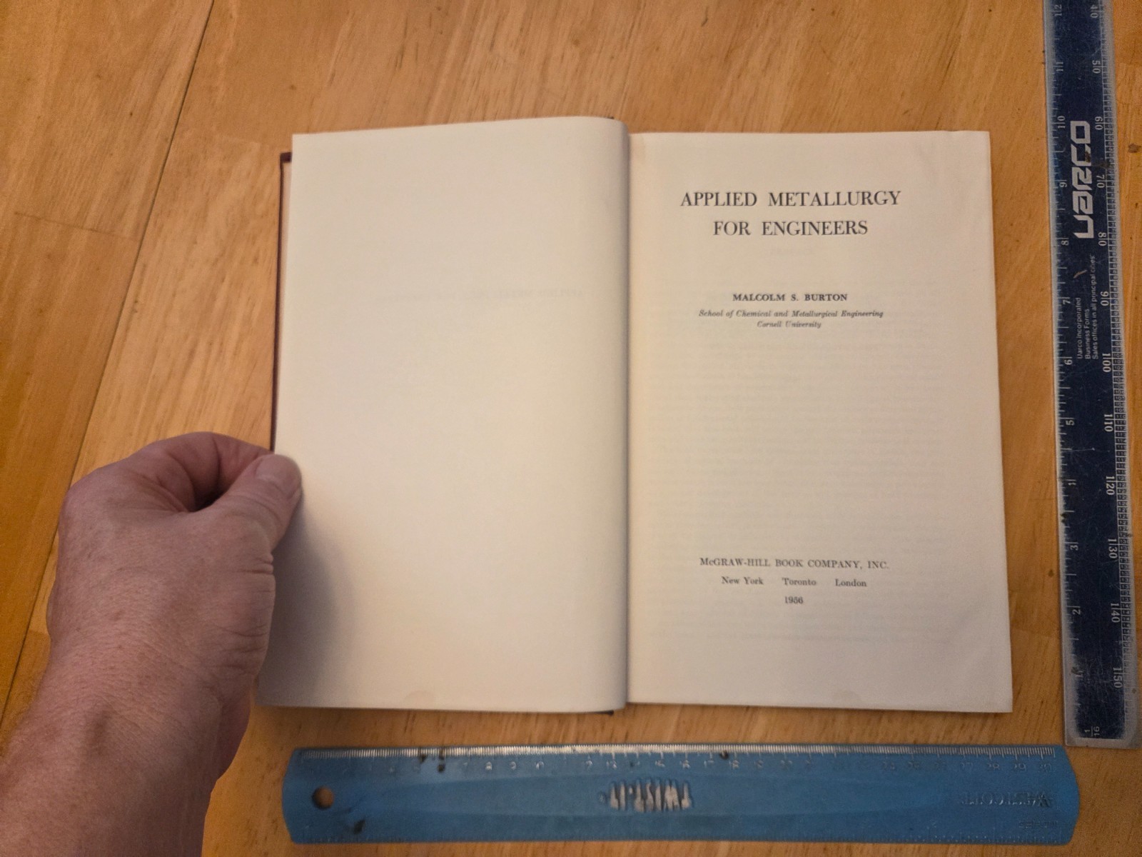 Applied Metallurgy for Engineers by Malcom Burton – 1956 McGraw HIll Hardcover