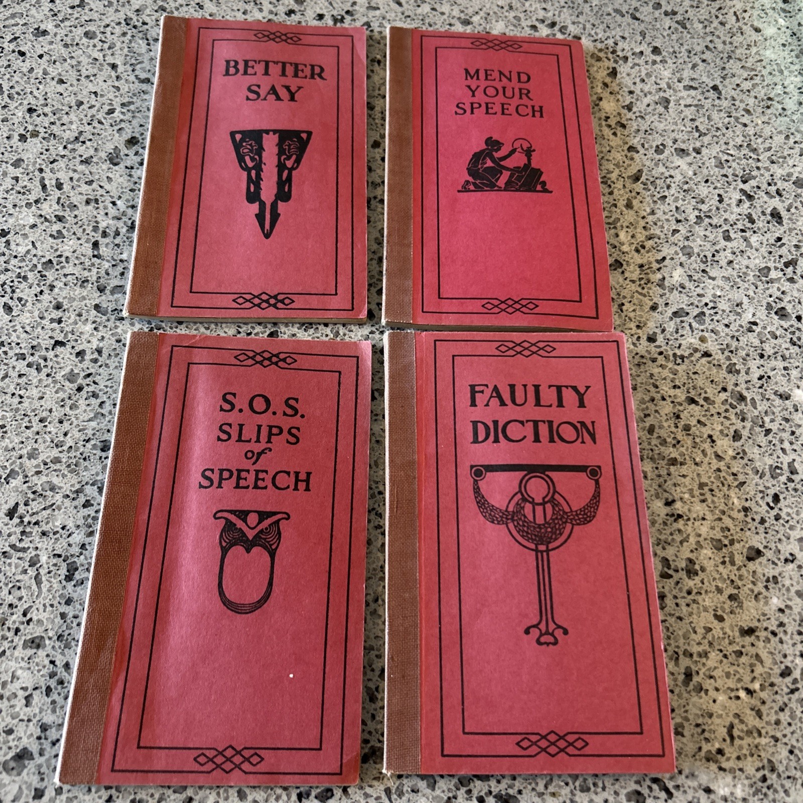 Antique “Faulty Diction”, “Mend Your Speech”, “SOS Slips ” “Better Say” (4) PB