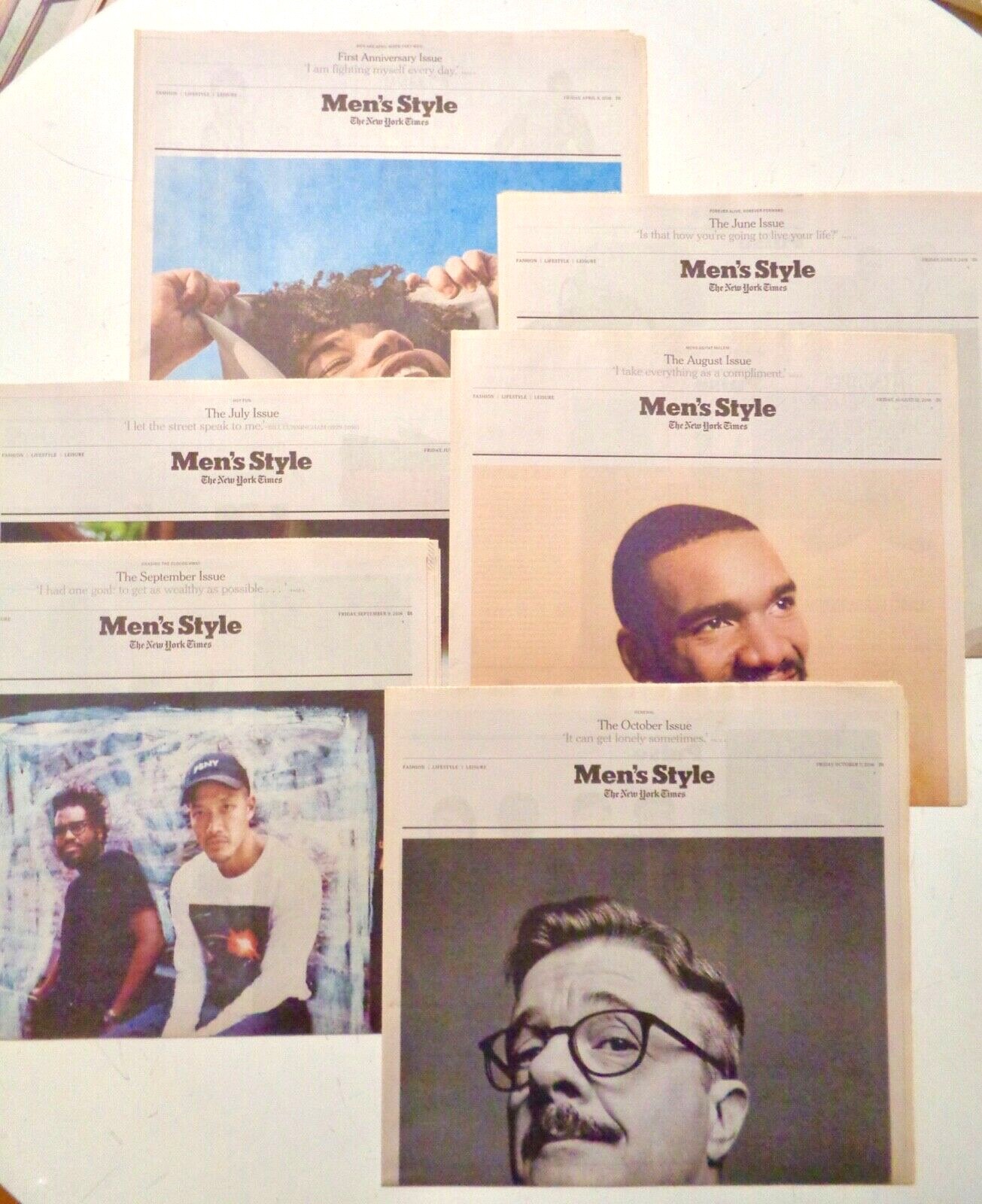 MEN’S STYLE New York Times Lot of 6 Issues – 2016 FASHION DESIGN Influencers