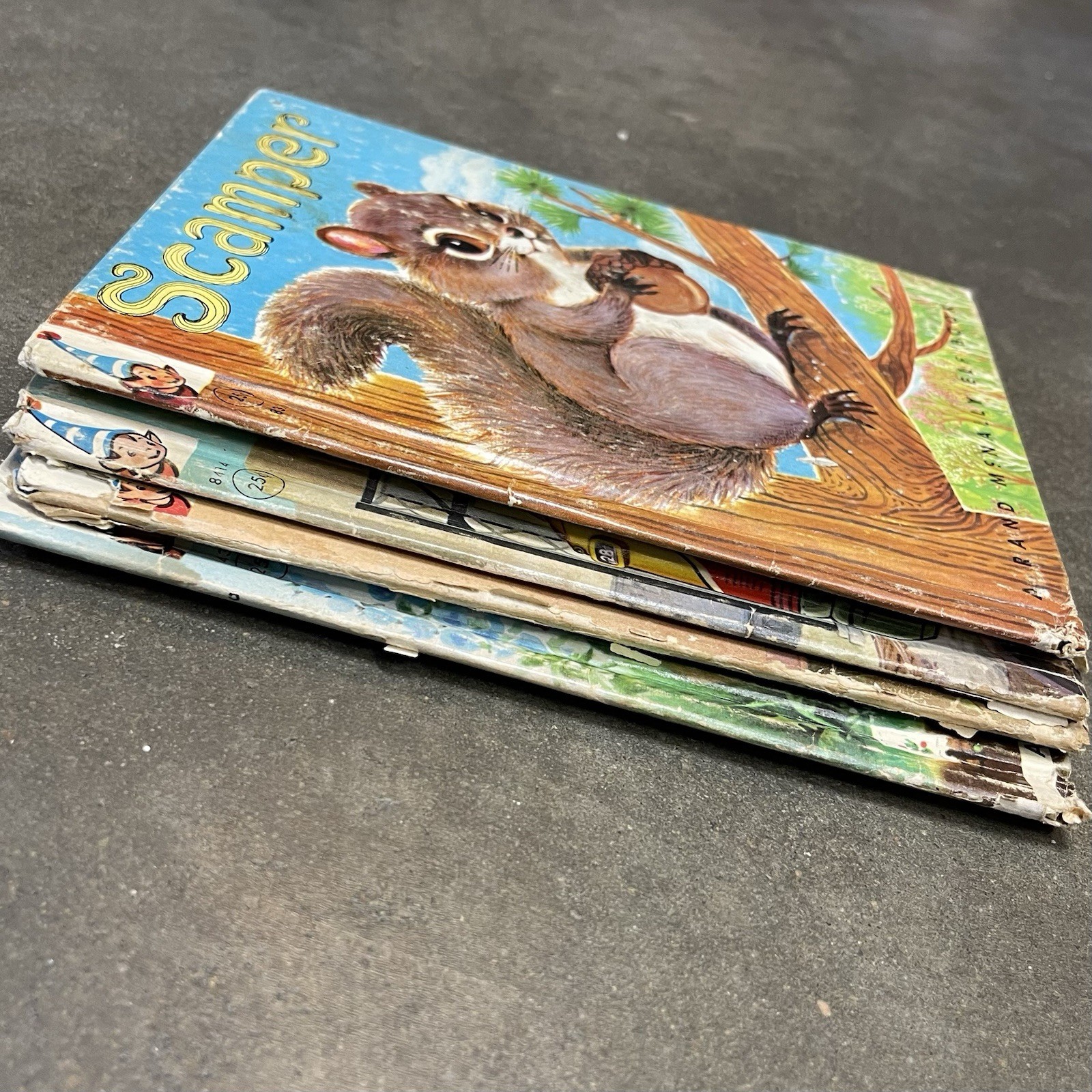Vintage Rand McNally Little Elf Books Lot 4 1950s Playtime Poodles Freight Train