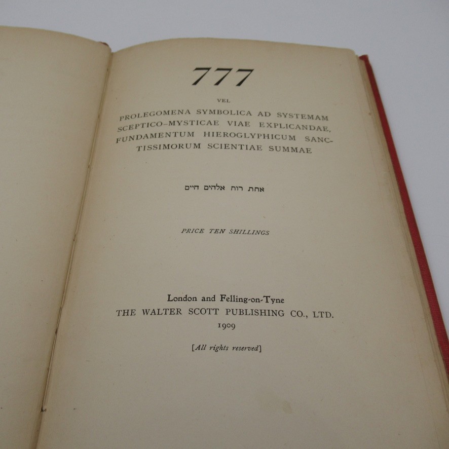 Rare 777 Aleister Crowley First 1st Print 1909 Occult
