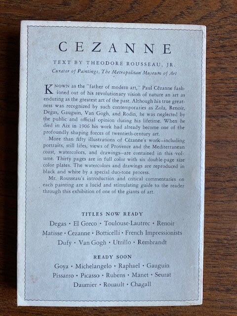 Cézanne, Pocket Library of Great Art, vintage paperback 1953