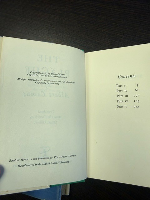 Albert Camus Resistance Rebellion and Death (1st Ed 3rd Print) & The Plague 1948