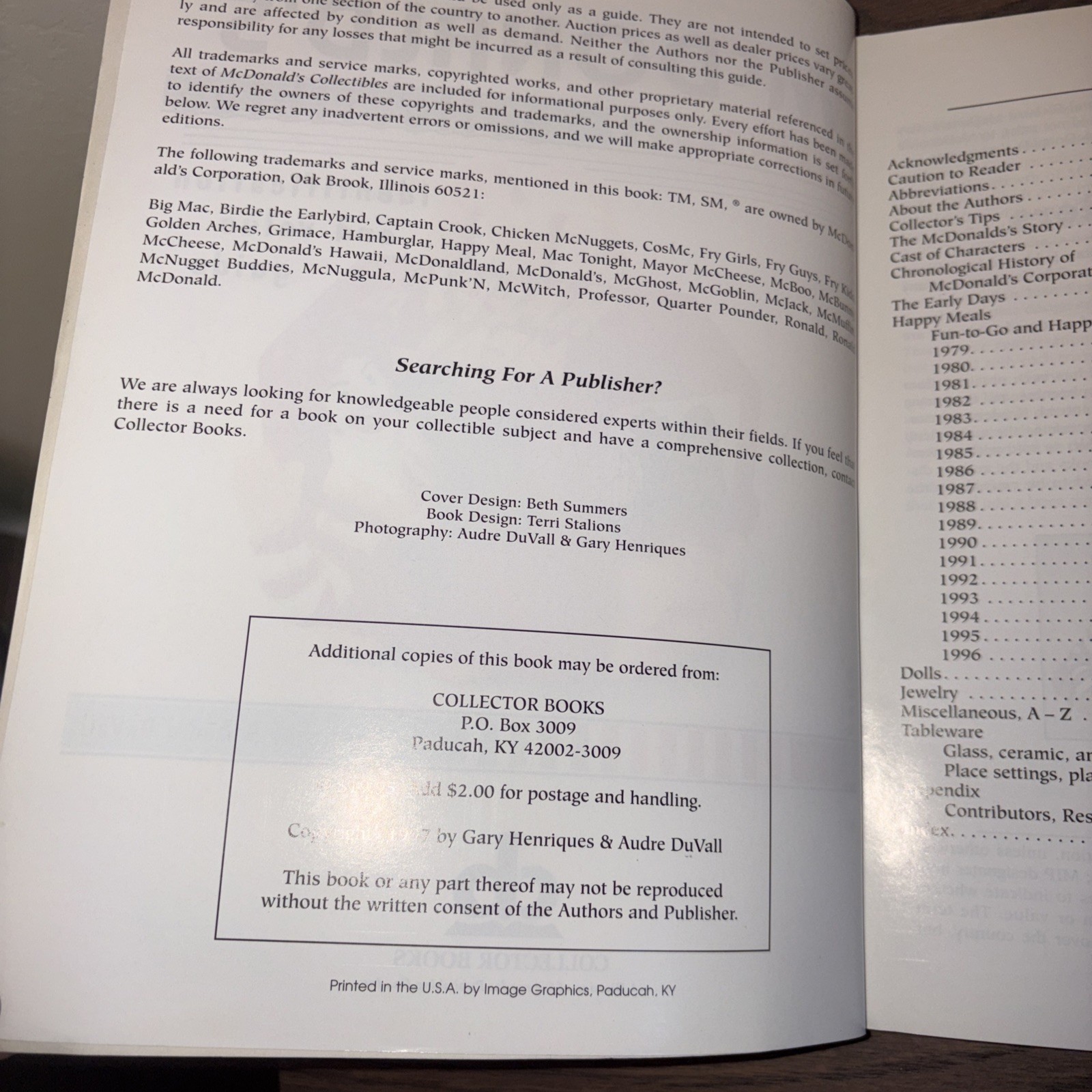 McDonald’s Collectibles : Identification and Value Guide by Audre DuVall and…