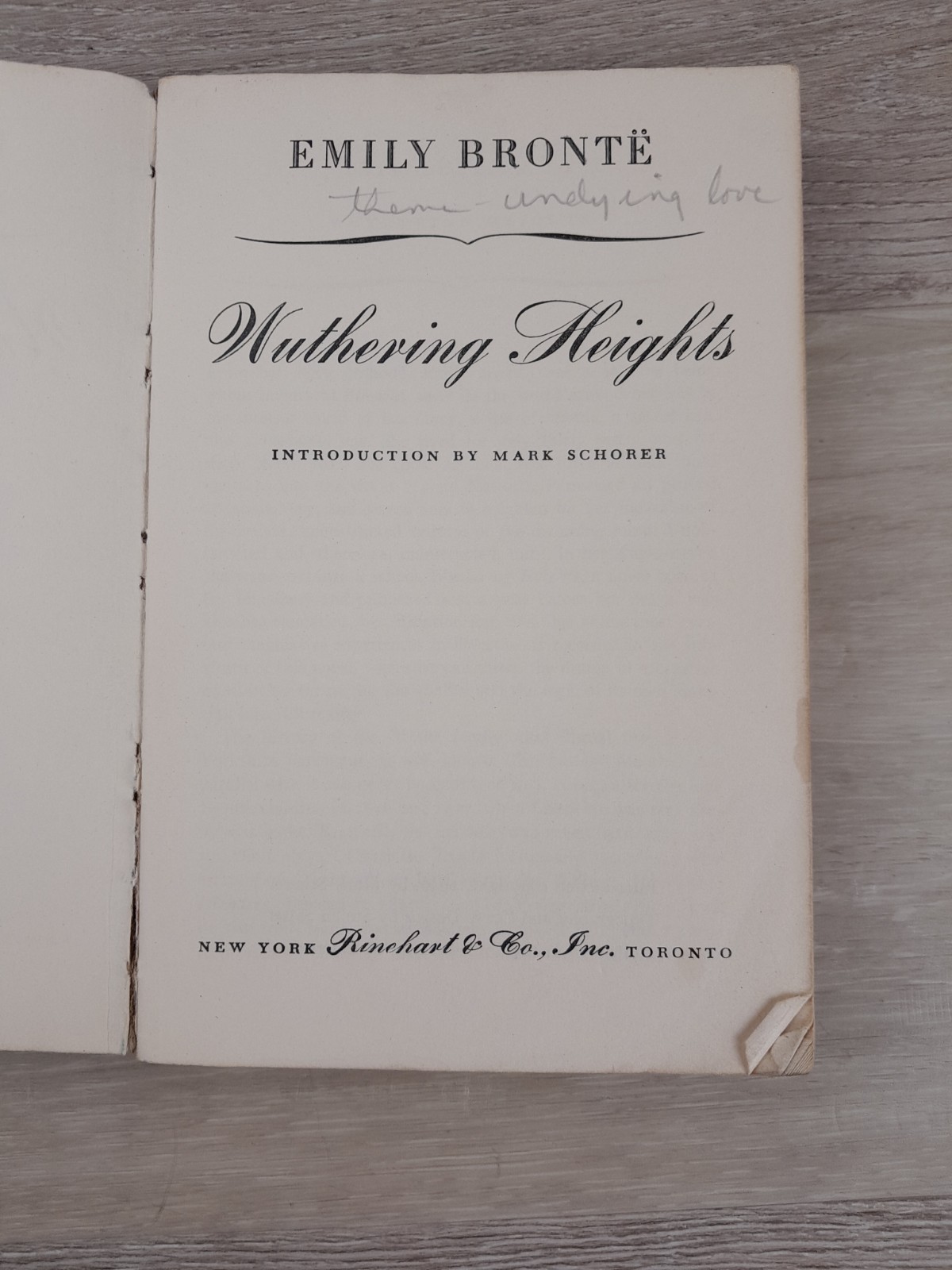 1950 WUTHERING HEIGHTS Emily Bronte Rinehart Edition Softcover Vintage Paperback