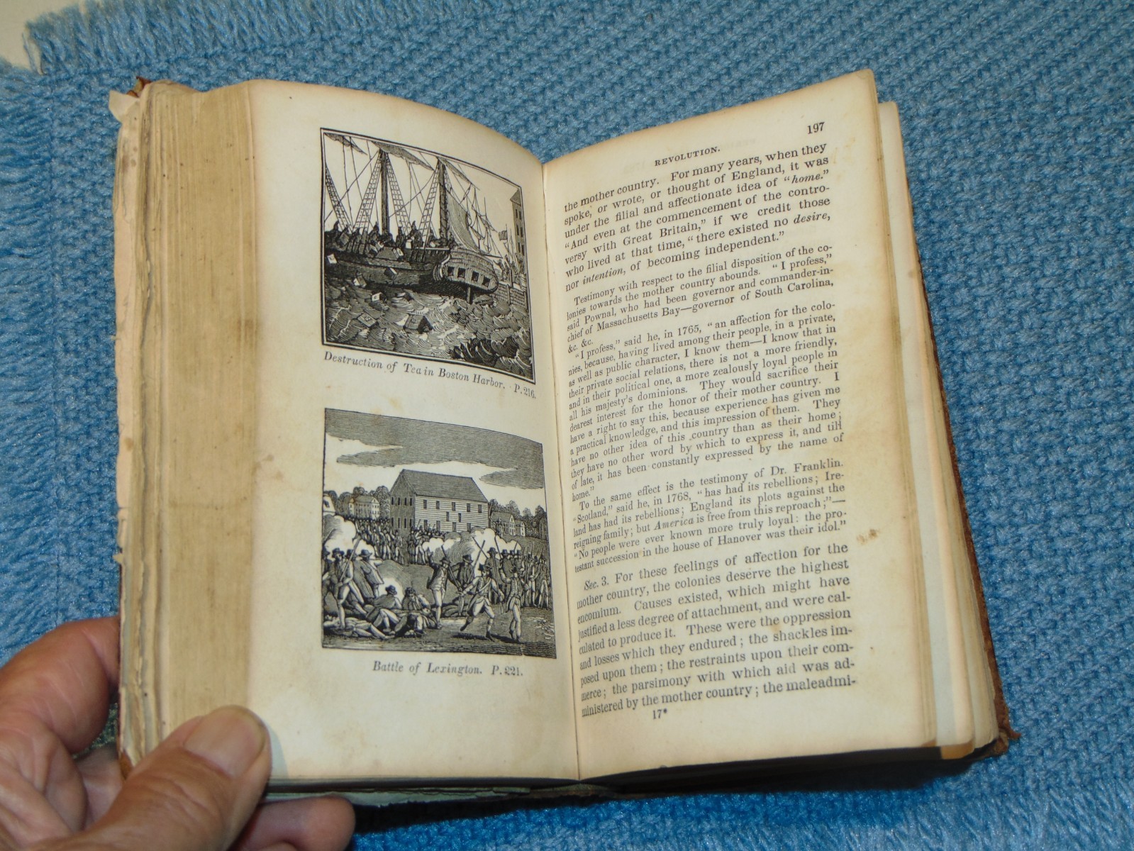 CIRCA 1830 LEATHER-ON-BOARD BOOK: “HISTORY OF THE UNITED STATES”