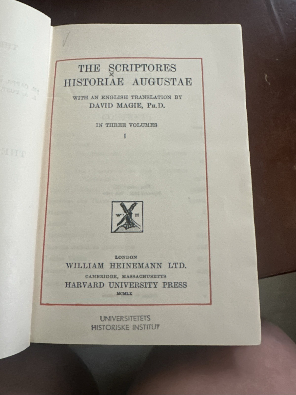 Scriptores Historiae Augustae David Magie Trans. 3 Vol Loeb HC Latin/Eng 1960 UK