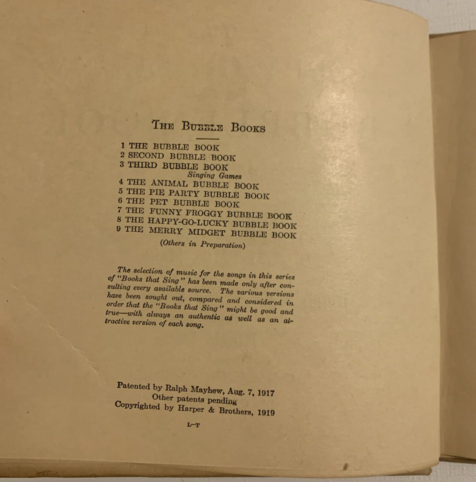 1919 Happy-Go-Lucky Bubble Book Harper Brothers 2 Columbia Records Rhoda Chase