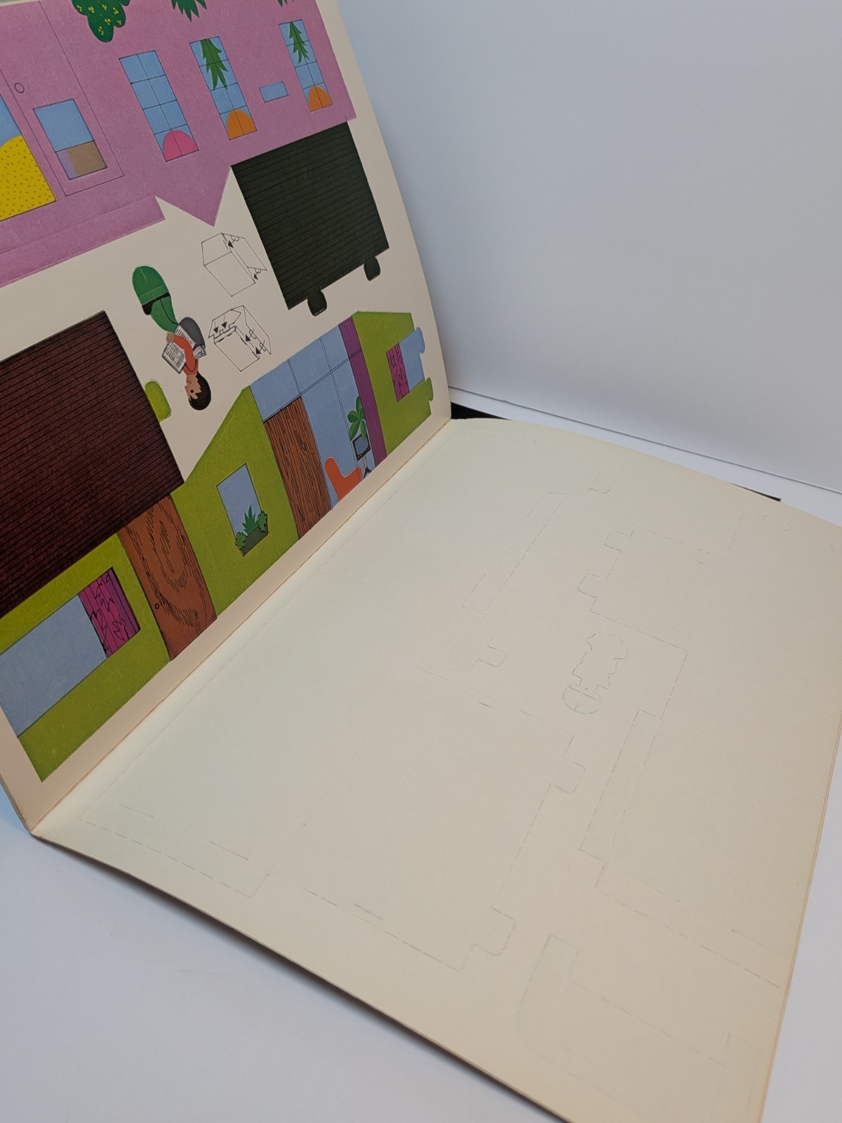 Lot x 2 Whitman Press-Out Books Unpunched ~ Tiny Neighborhood, Tiny City NOS NEW