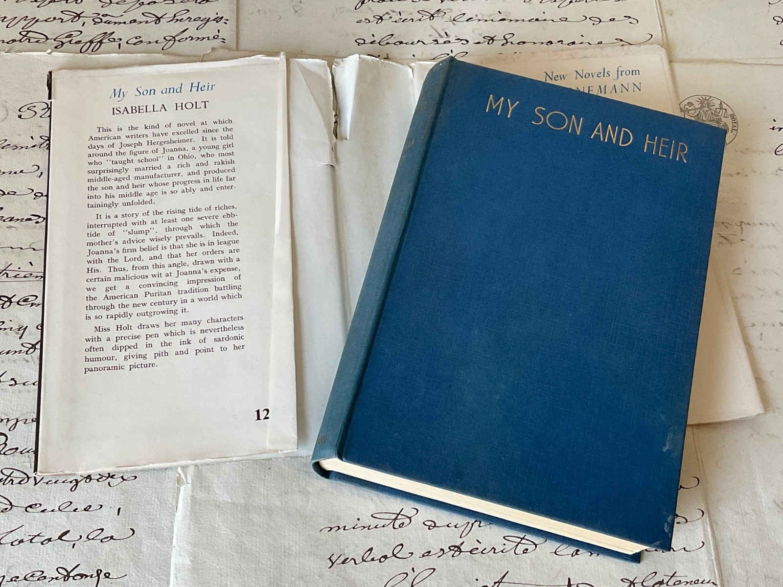 My Son and Heir By Isabella Holt 1950 Edition ~ Dust Jacket Hardback Collectible