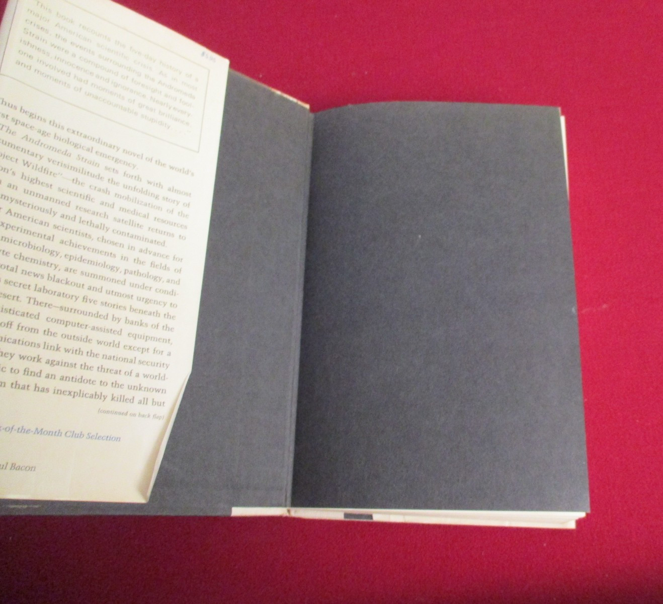 The Andromeda Strain by Michael Crichton (1969) Fifth Printing Hardcover Novel
