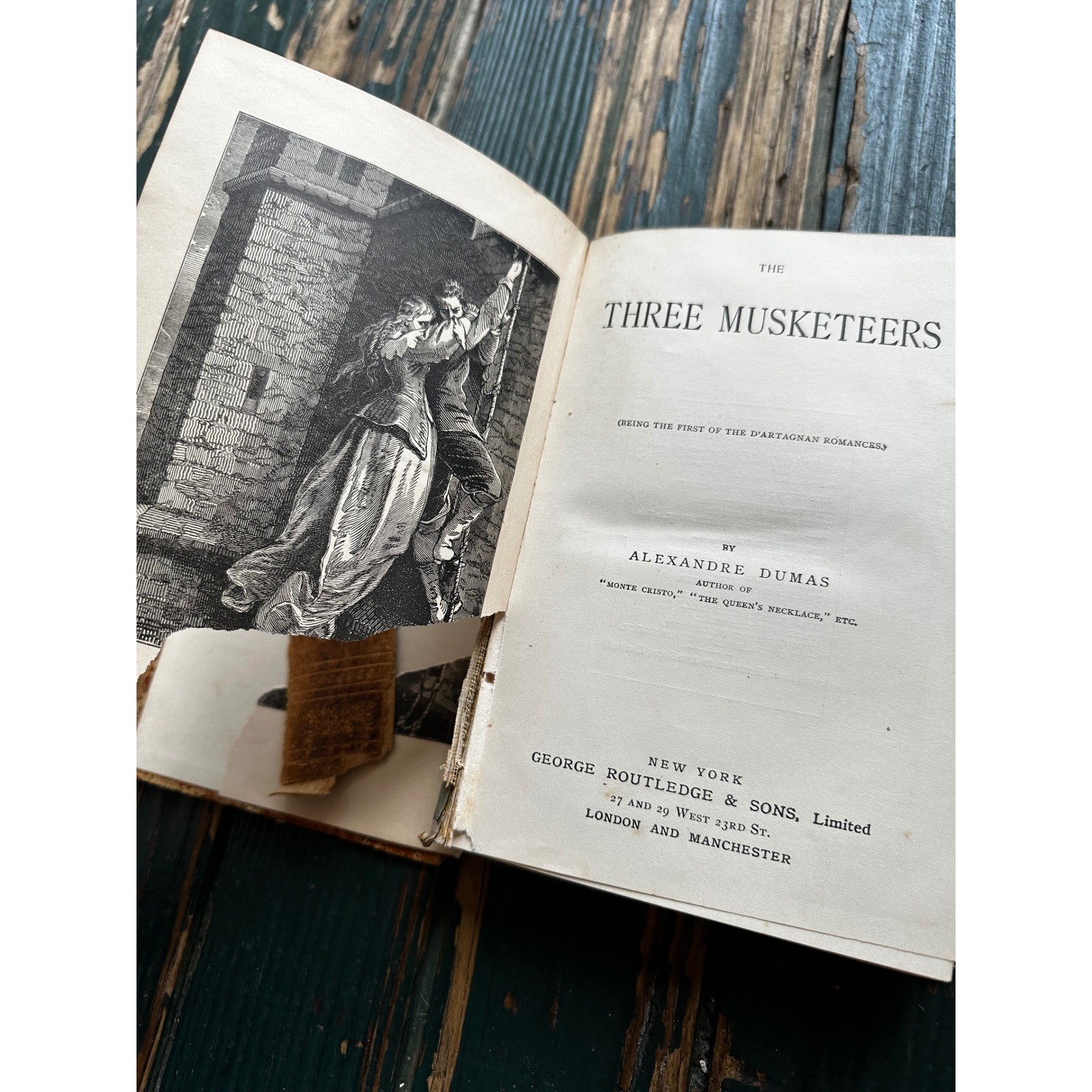 Antique The Three Musketeers Alexandre Dumas George Routledge & Sons Illustrated