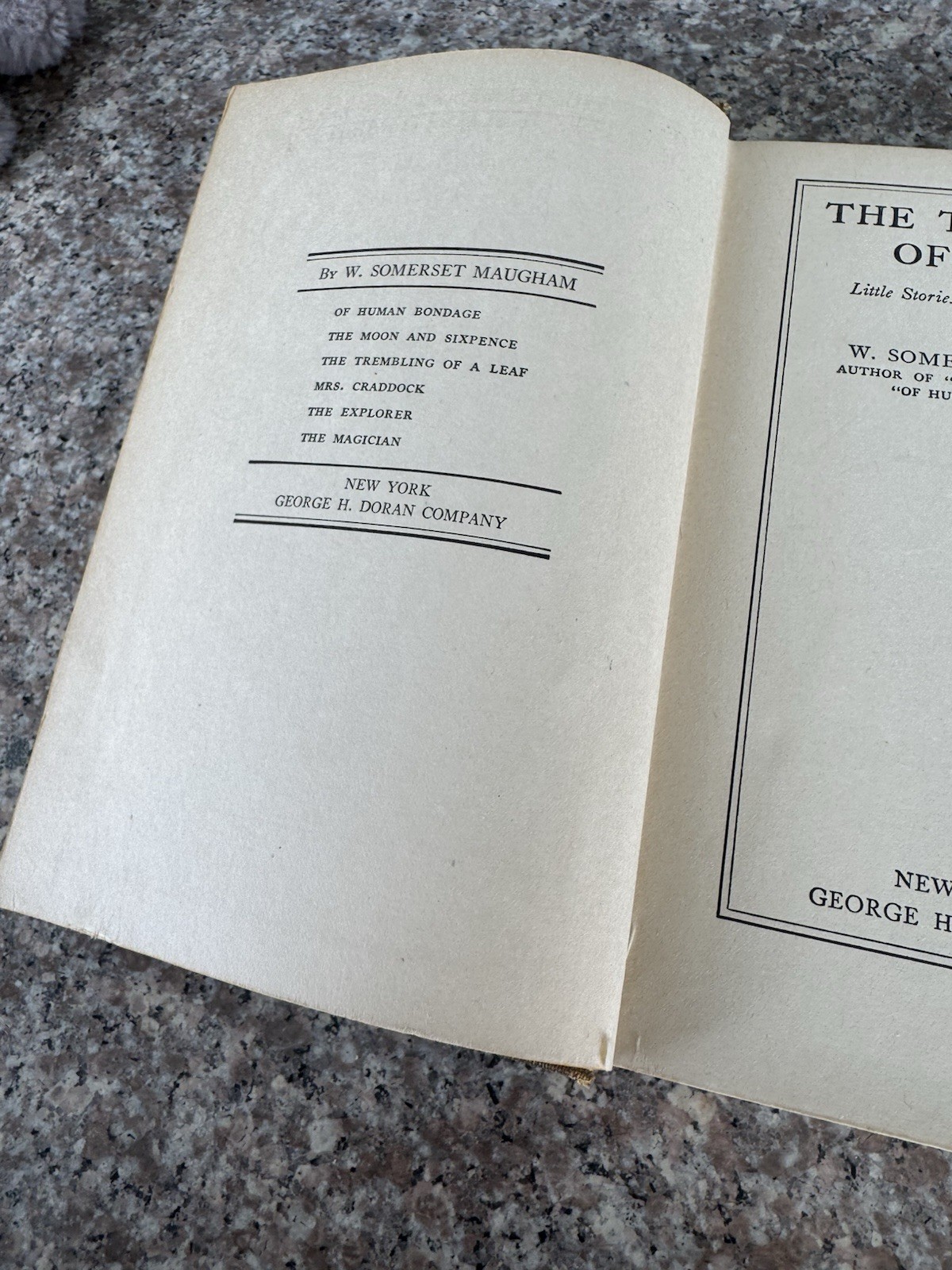 The Trembling of a Leaf, 1921 (1st THUS) by W. Somerset Maugham