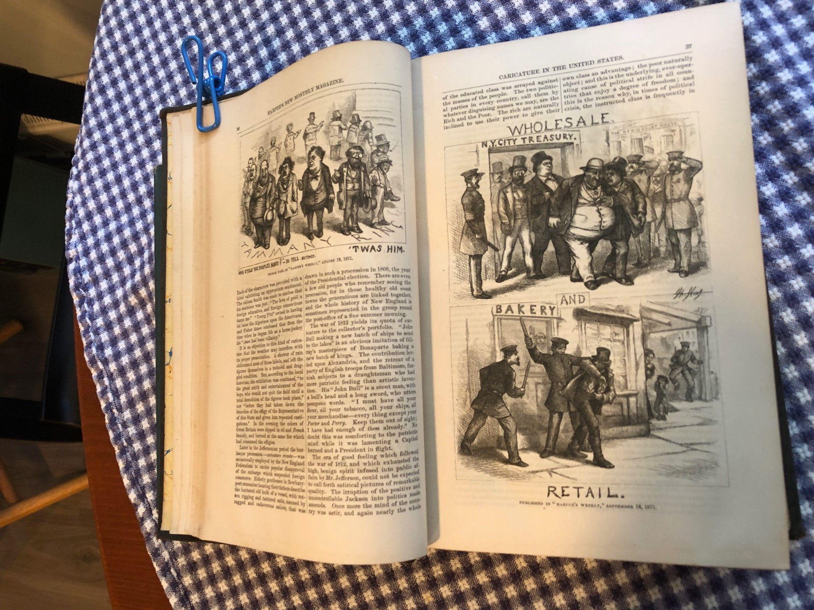 1876 HARPER’S NEW MONTHLY MAGAZINE 12/85-5/76 CARACACHURES, CAMBRIDGE, HUDSON VF