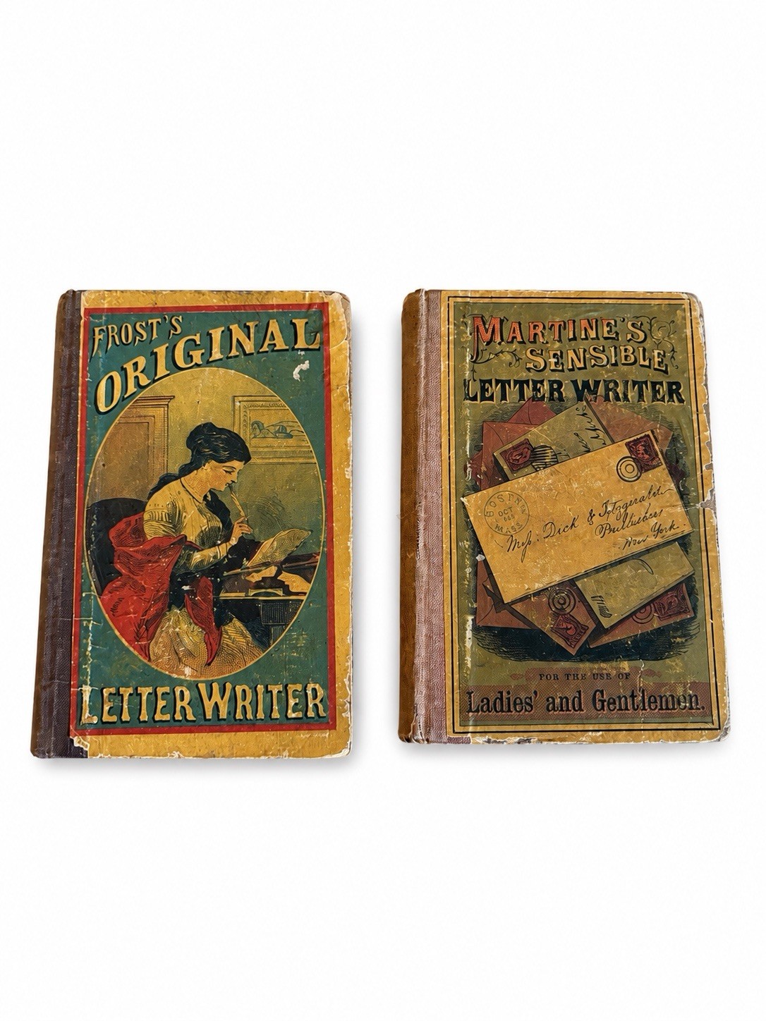 Antique 1866 1867 Etiquette Letter Writer Books Lot 2 Dick & Fitzgerald NY