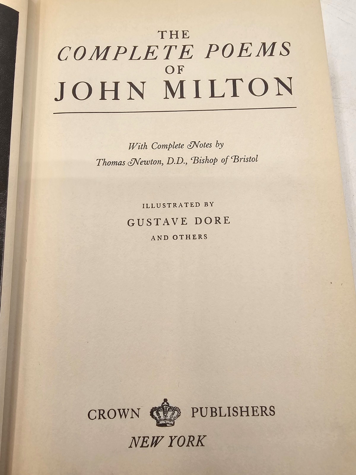 The Complete Poems Of John Milton Crown Publishers 1936 Dore Illustrations HC