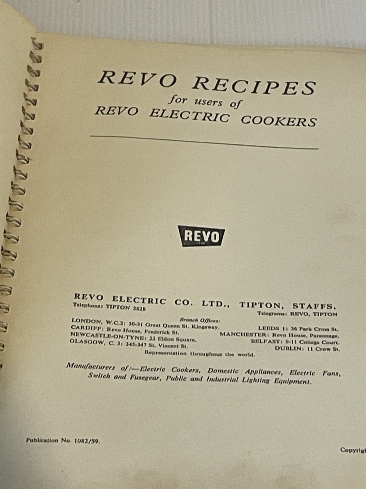 Vtg Spiral Bound REVO Recipes Cookery Book Revo Electric Cookers + 1 Other Trad