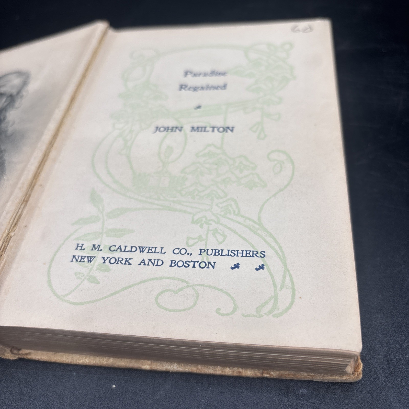 Antique Paradise Regained & Samson Agonistes John Milton HM Caldwell Beautiful
