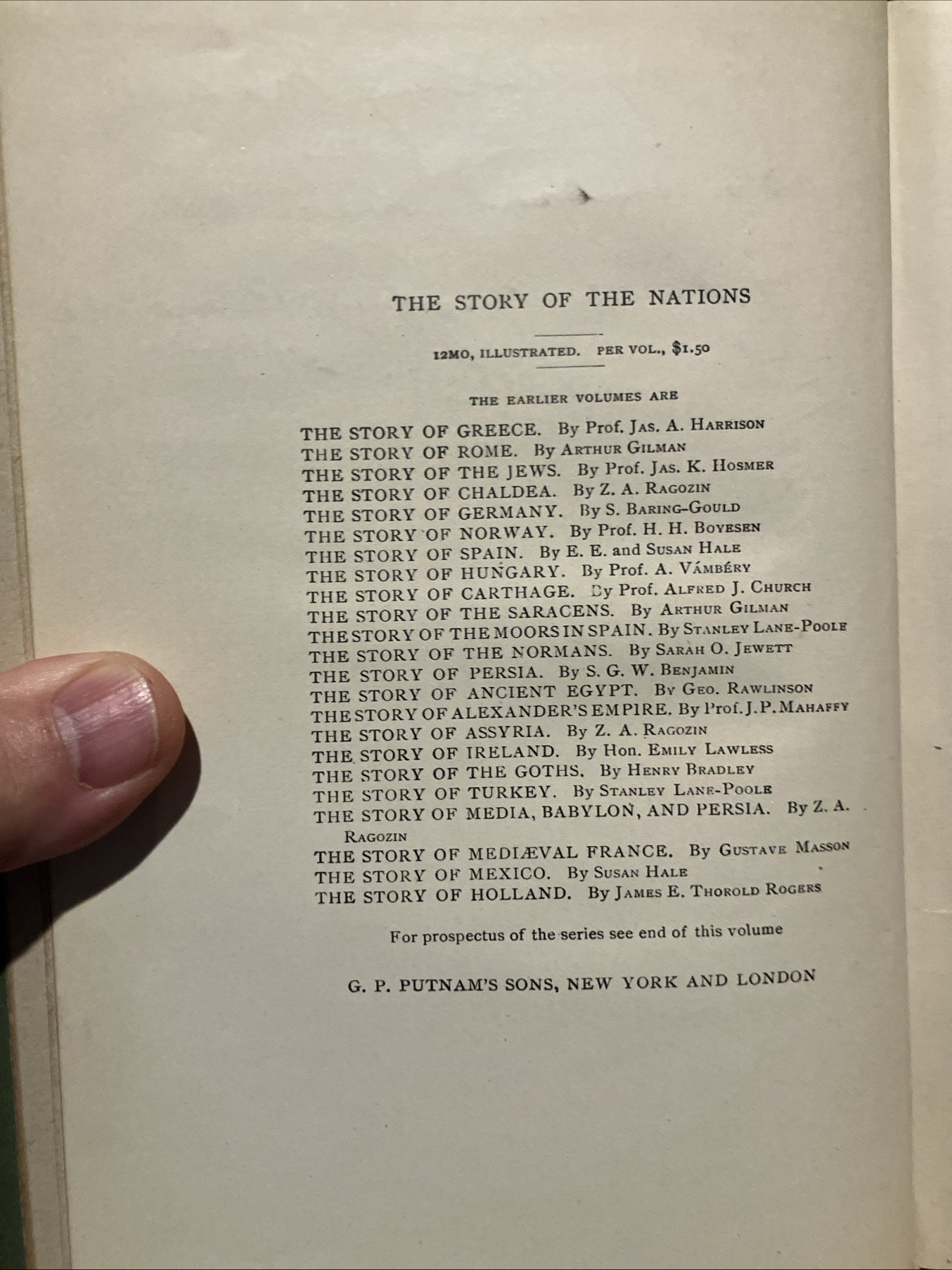 Holland-STORY Of NATIONS SERIES 1889 By James E. Thorlod Rogers