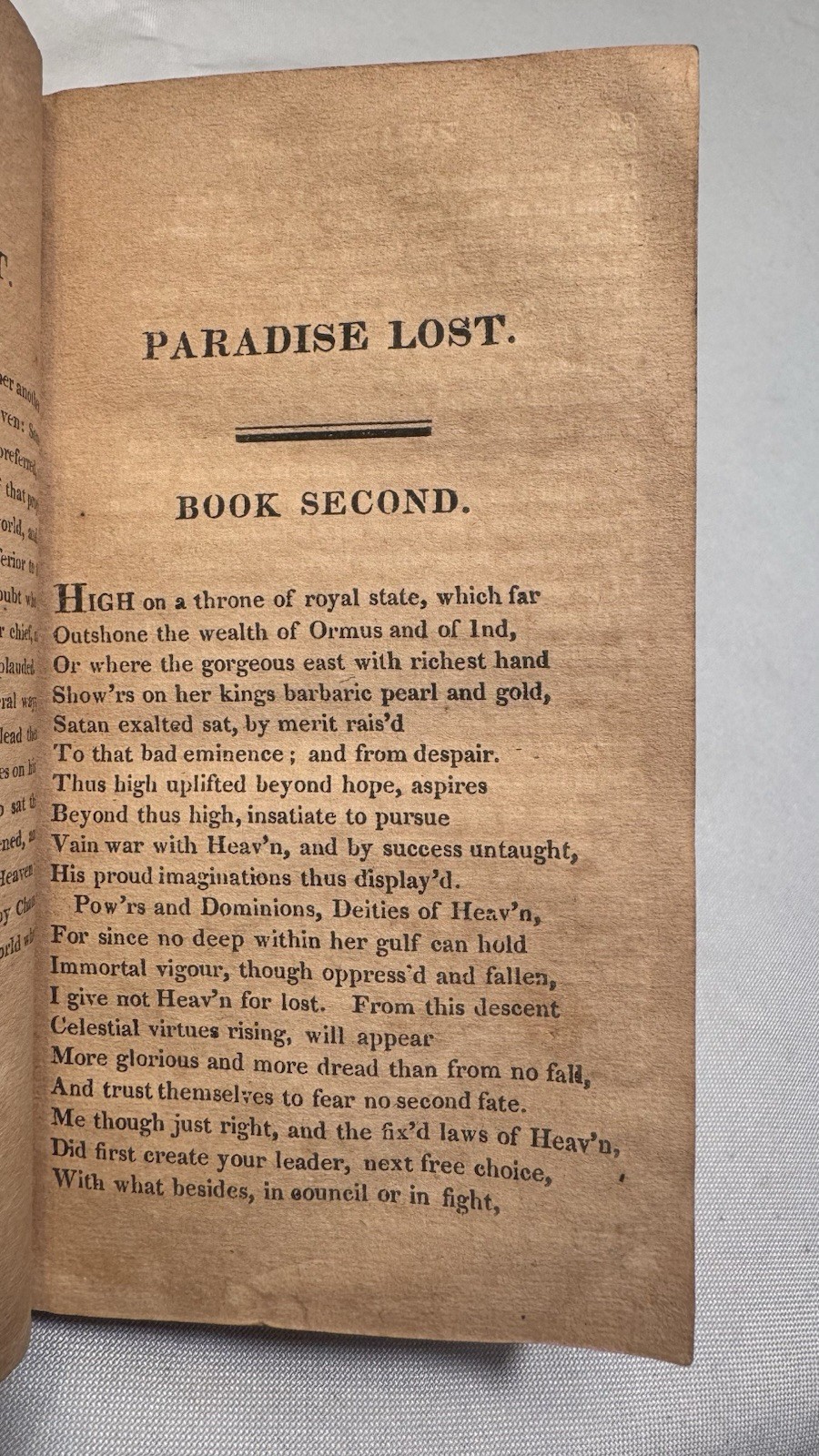 1819 Paradise Lost by JOHN MILTON *SCARCE* Early American Imprint – Sheepskin