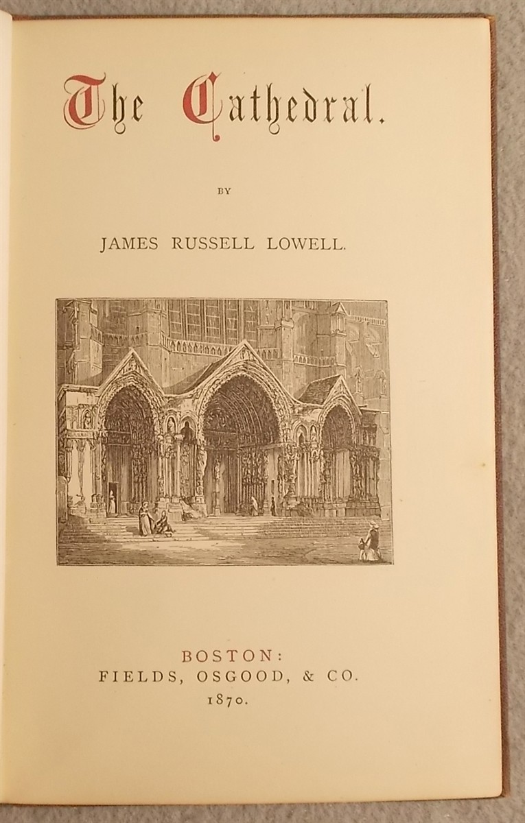 Antique 1870 THE CATHEDRAL by James Russell Lowell VICTORIAN PUBLISHERS BINDING