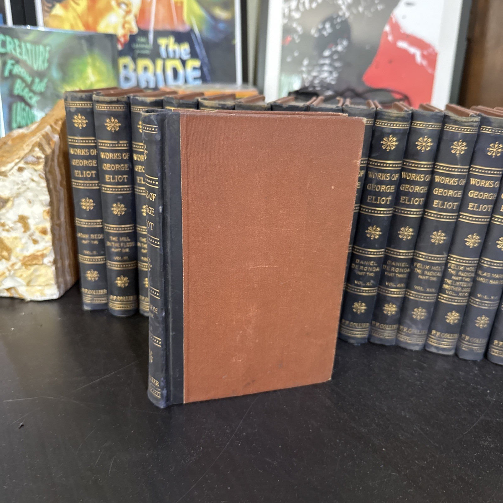 WORKS of GEORGE ELIOT c. 1900 Complete 18 Volume Set P.F. Collier HC Leather