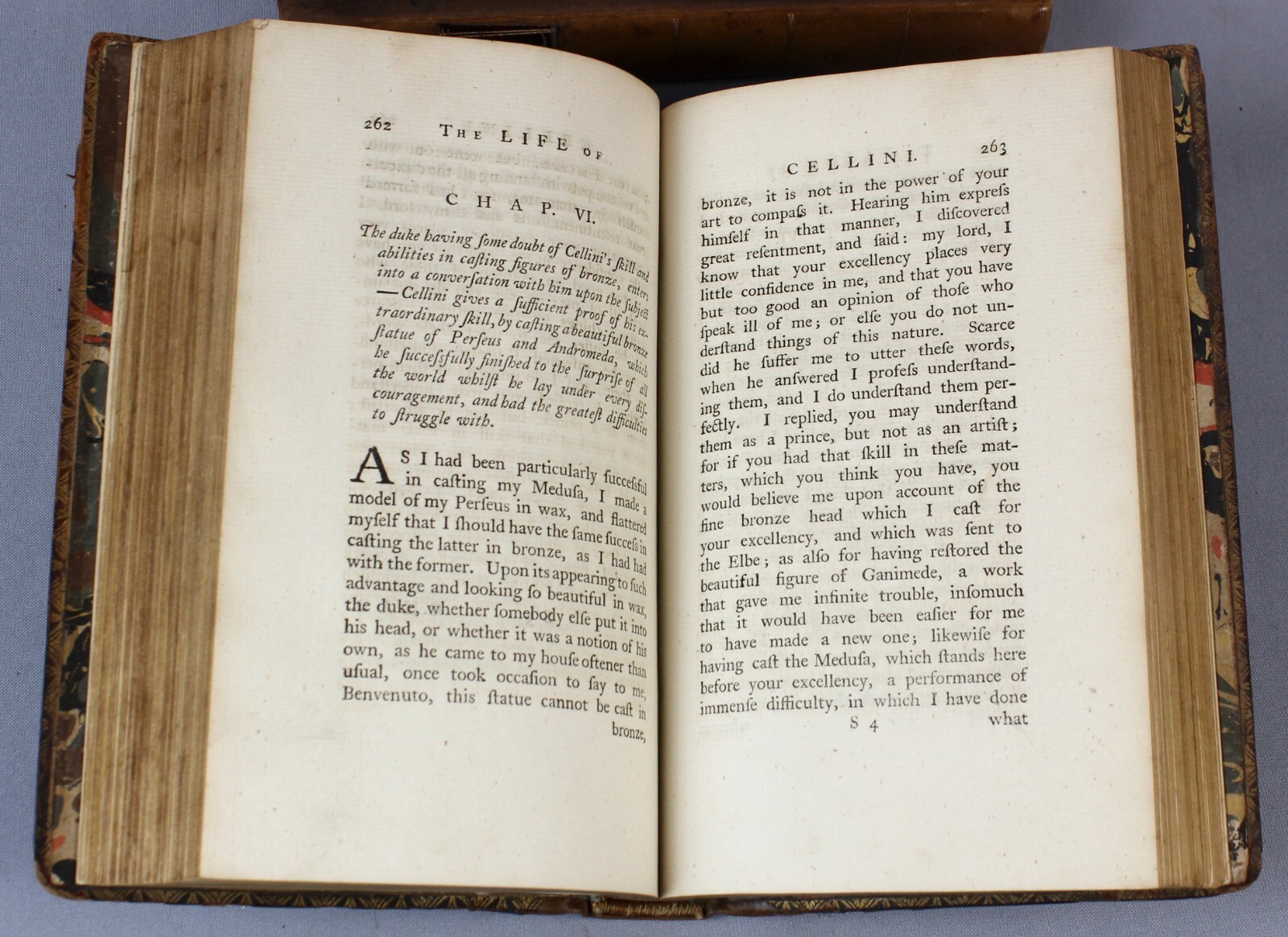 Huguenot artist provenance – curious dice bookplate – in 1771 – Life of CELLINI