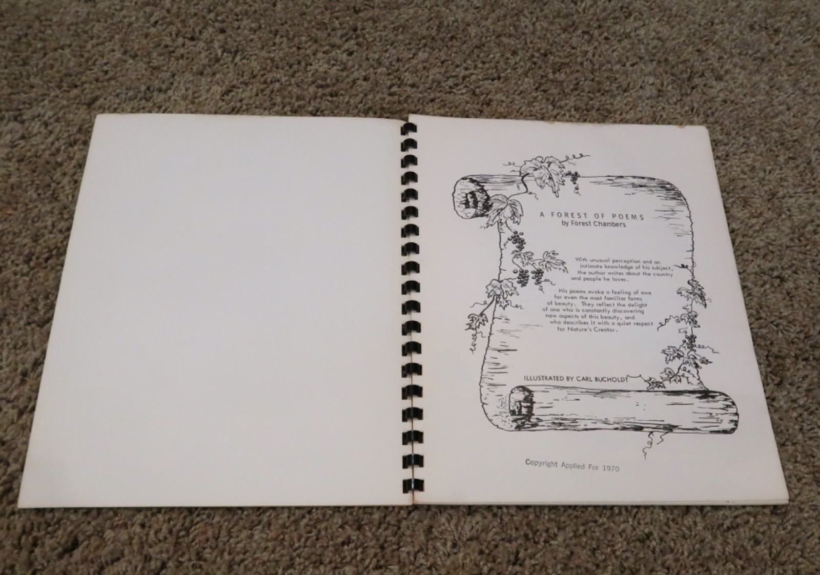 A Forest of Poems by Chambers 🔴 spiral bound book illustrated Vintage 1970