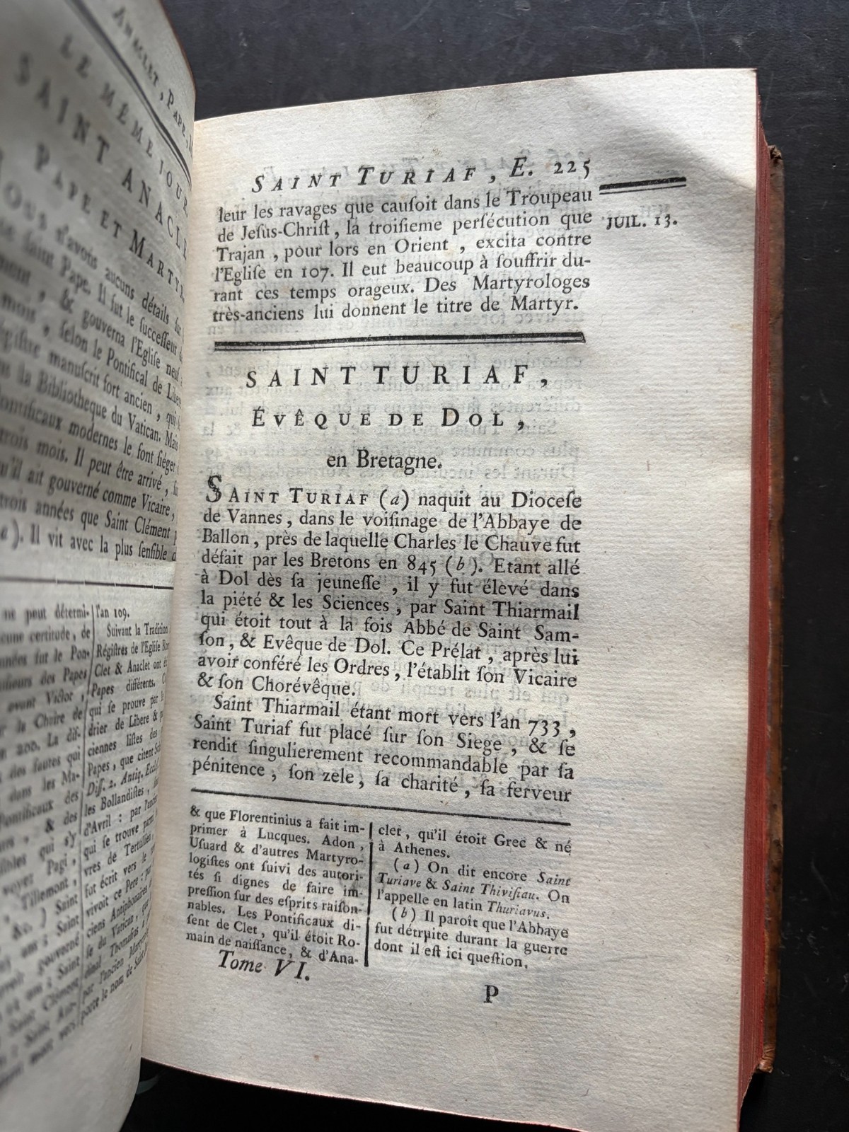 ANTIQUE !! 1768 Vies des pères, des martyrs, et des autres principaux saints VG!