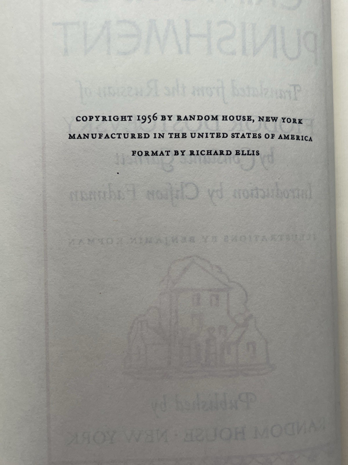 CRIME AND PUNISHMENT Fyodor Dostoevsky 1956 Random House Illustrated