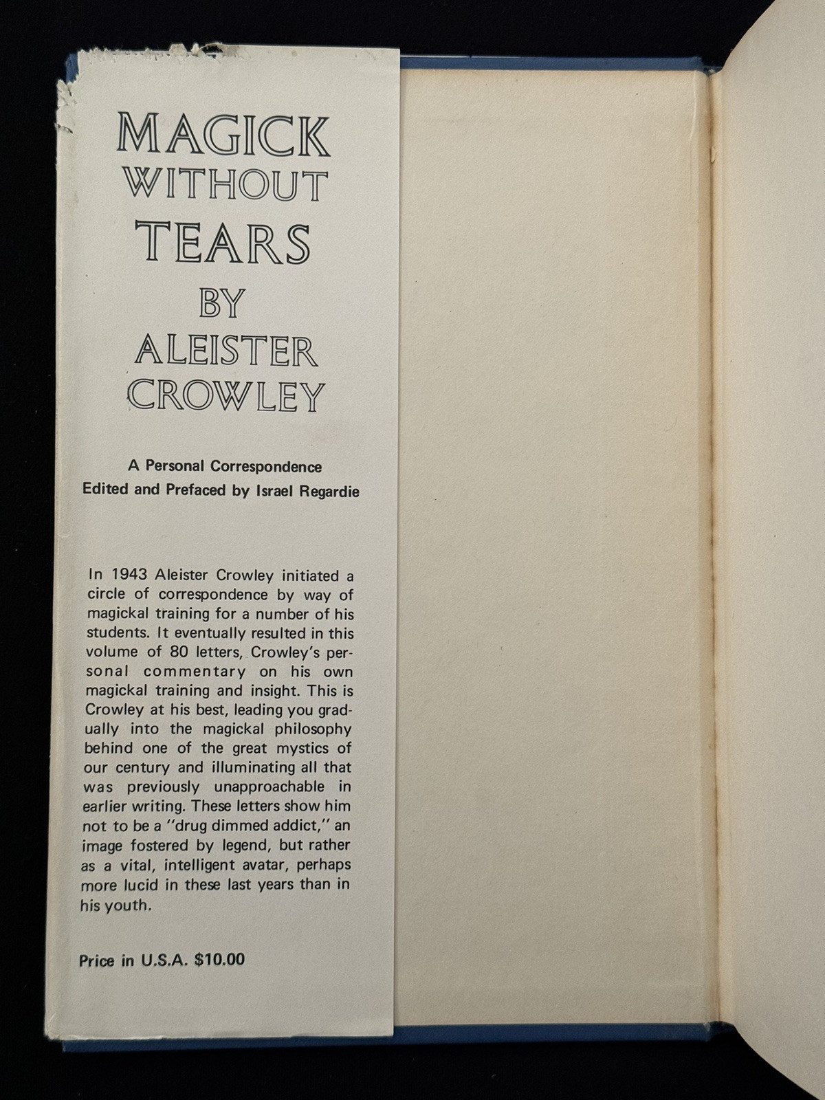 ALEISTER CROWLEY Magick Without Tears HC/DJ Llewellyn 1st Printing 1973, RARE!