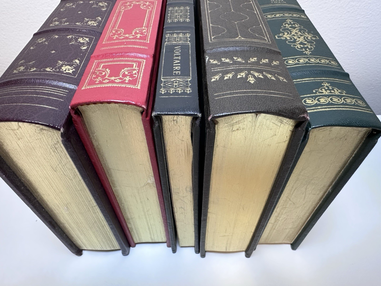 Lot of 5 Franklin Library Leather Books – Magic Mountain Pride Prejudice Candide