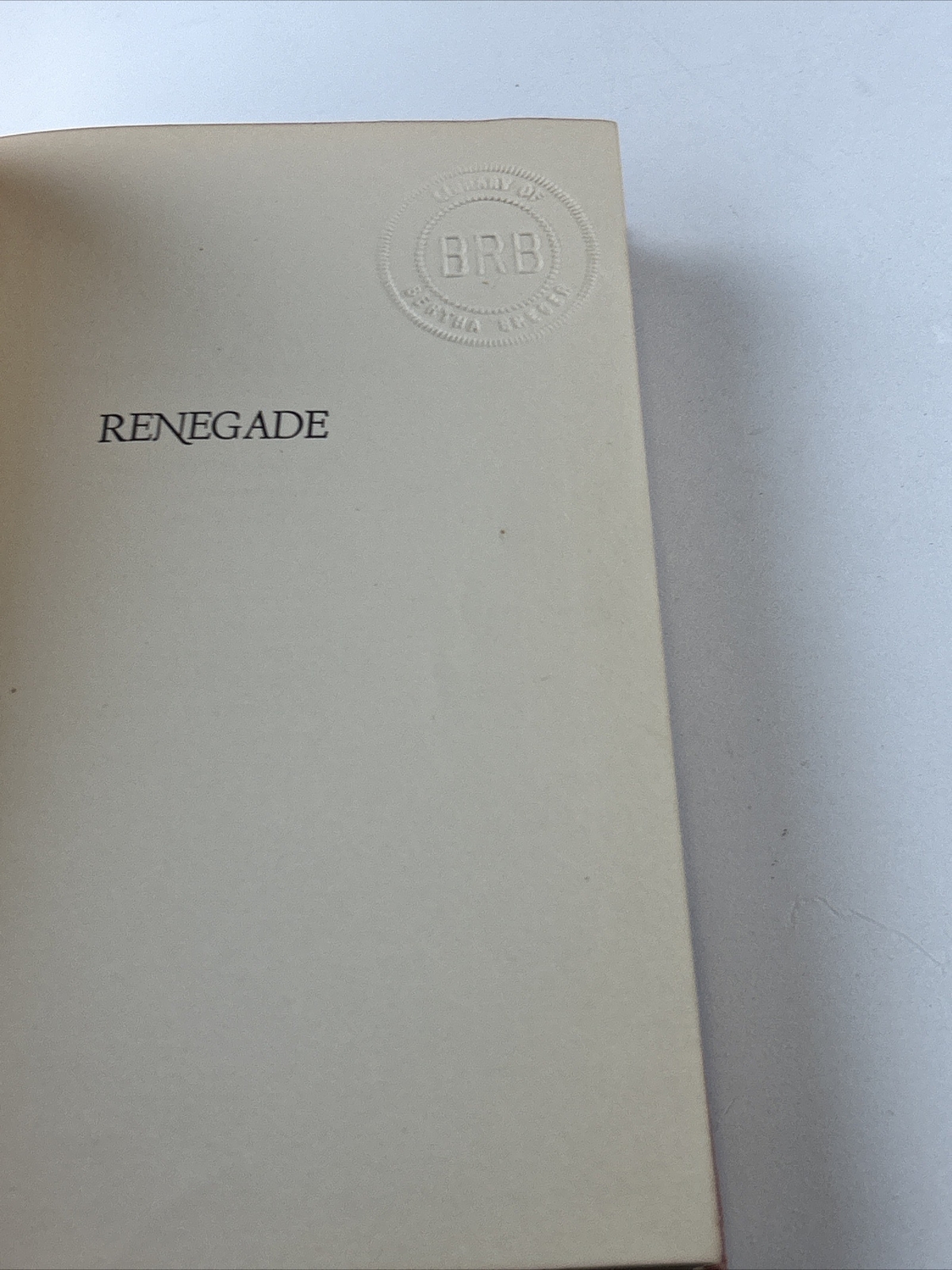 Renegade By Ludwig Lewisohn, Signed / Inscribed, 1st Edition, 1942