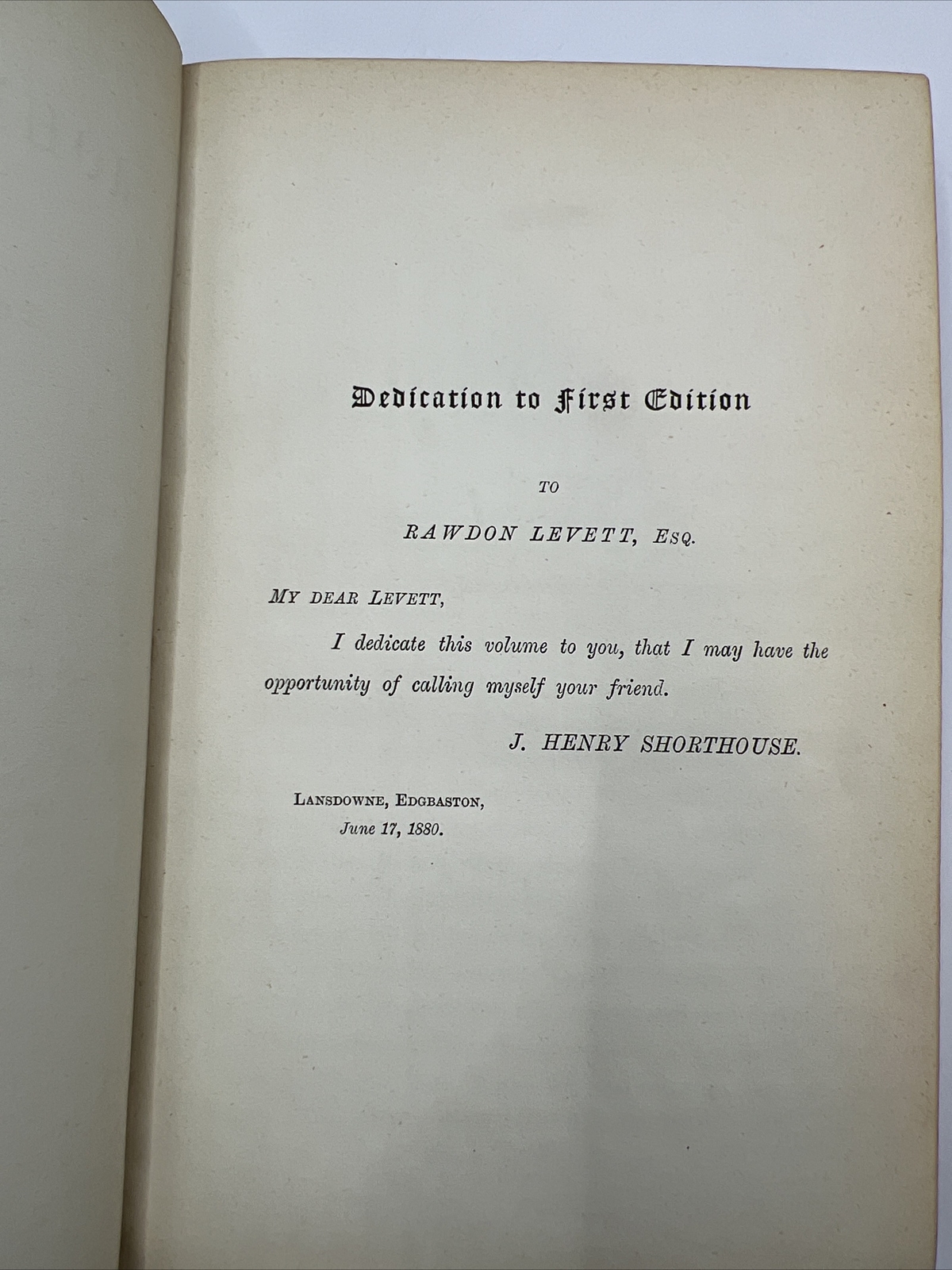 1882 John Inglesant Romantic Novel Morocco Sheffield Binding Vol. 1