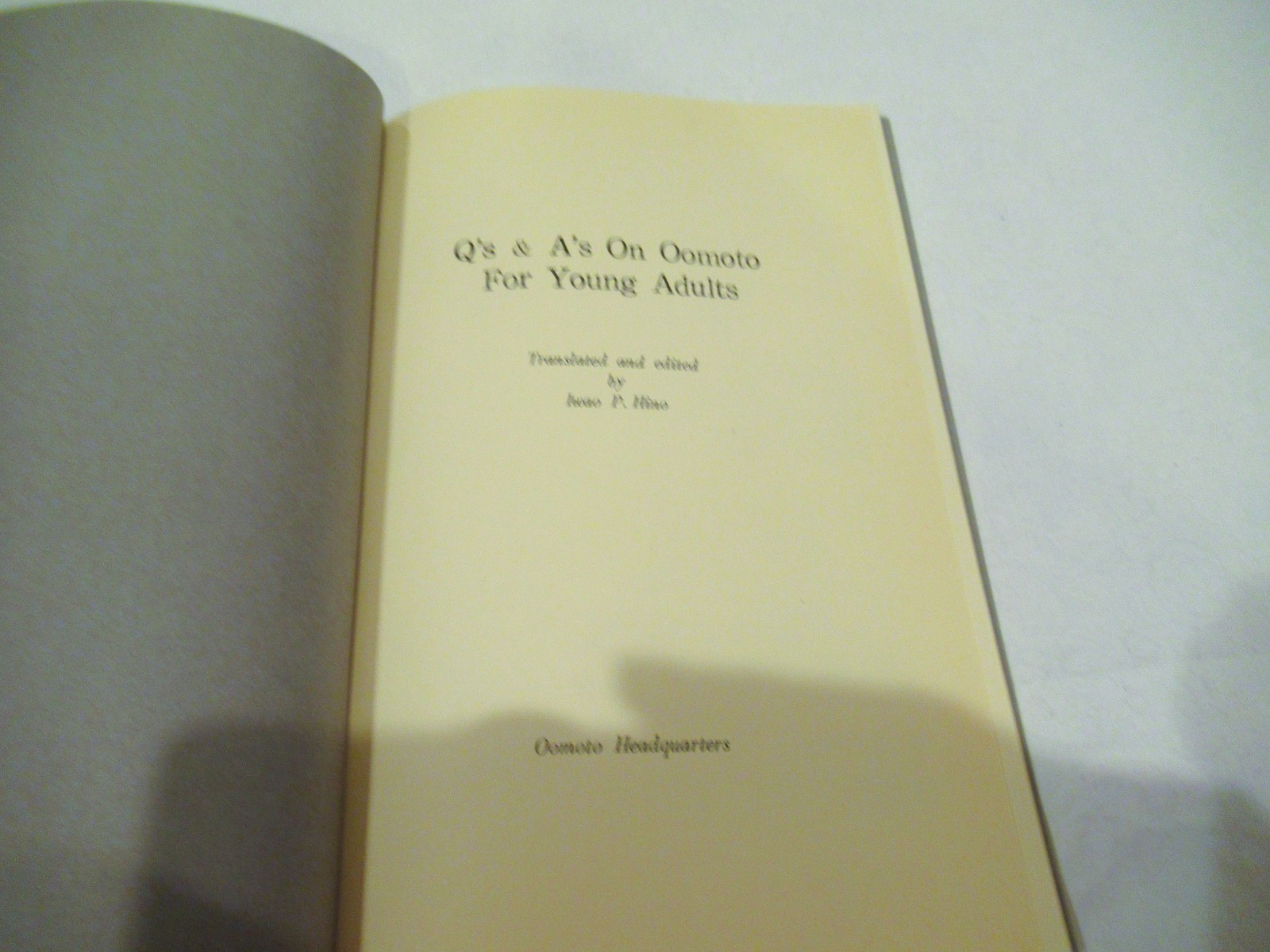 Q and A on Oomoto for Young Adults, Shinto, c. 1975