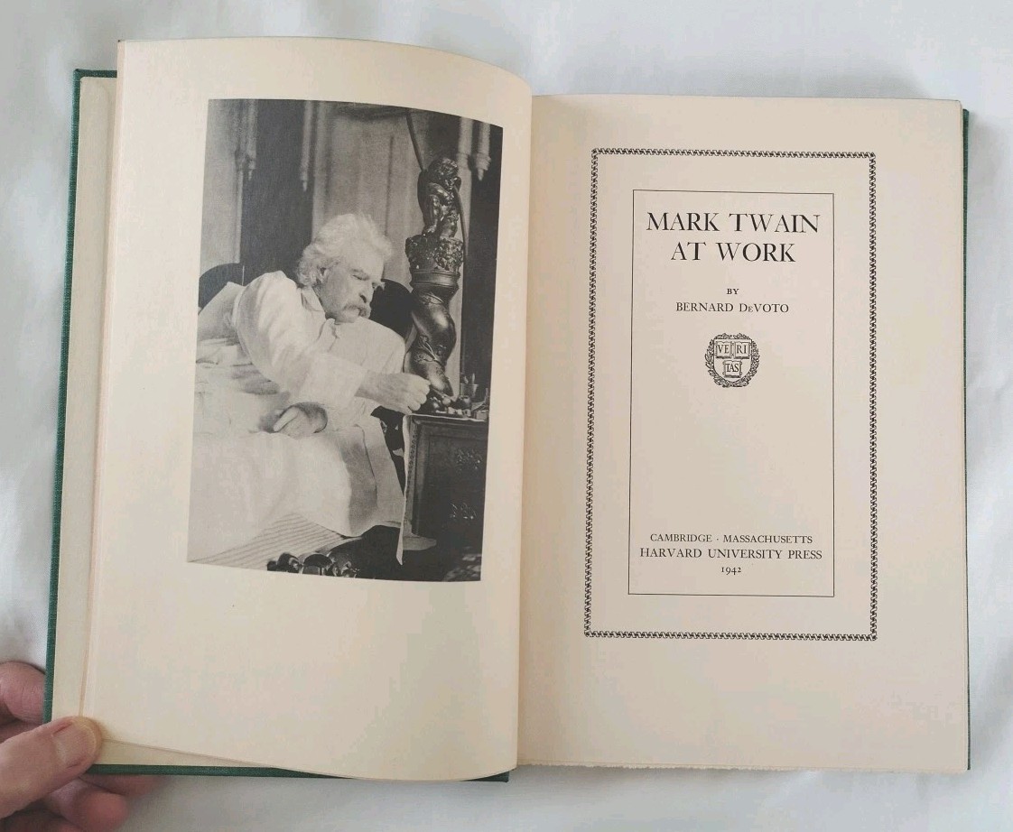 Bernard De Voto Mark Twain At Work 1942 HC DJ 1st Edition/ Printing Rare Defect