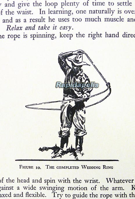 Antique 1940 Ed. ROPING Bernard S. Mason ~ Illustrated Hardcover Book 138 pages