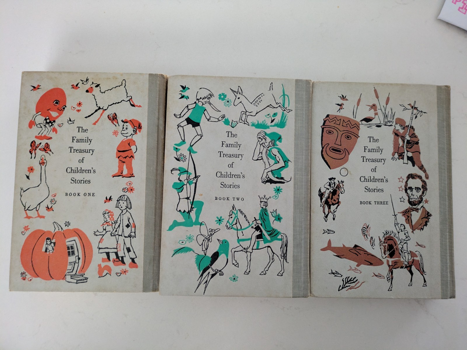 The Family Treasury of Children’s Stories 1956 Full Set Vol 1-3 Vintage Books