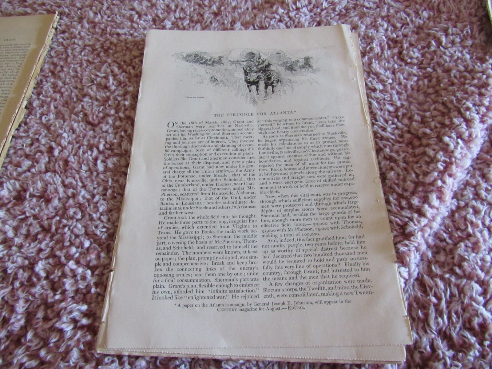 Lot 6-Antique Articles-Illustrated-1887-Civil War-Georgia-Atlanta-Bentonville