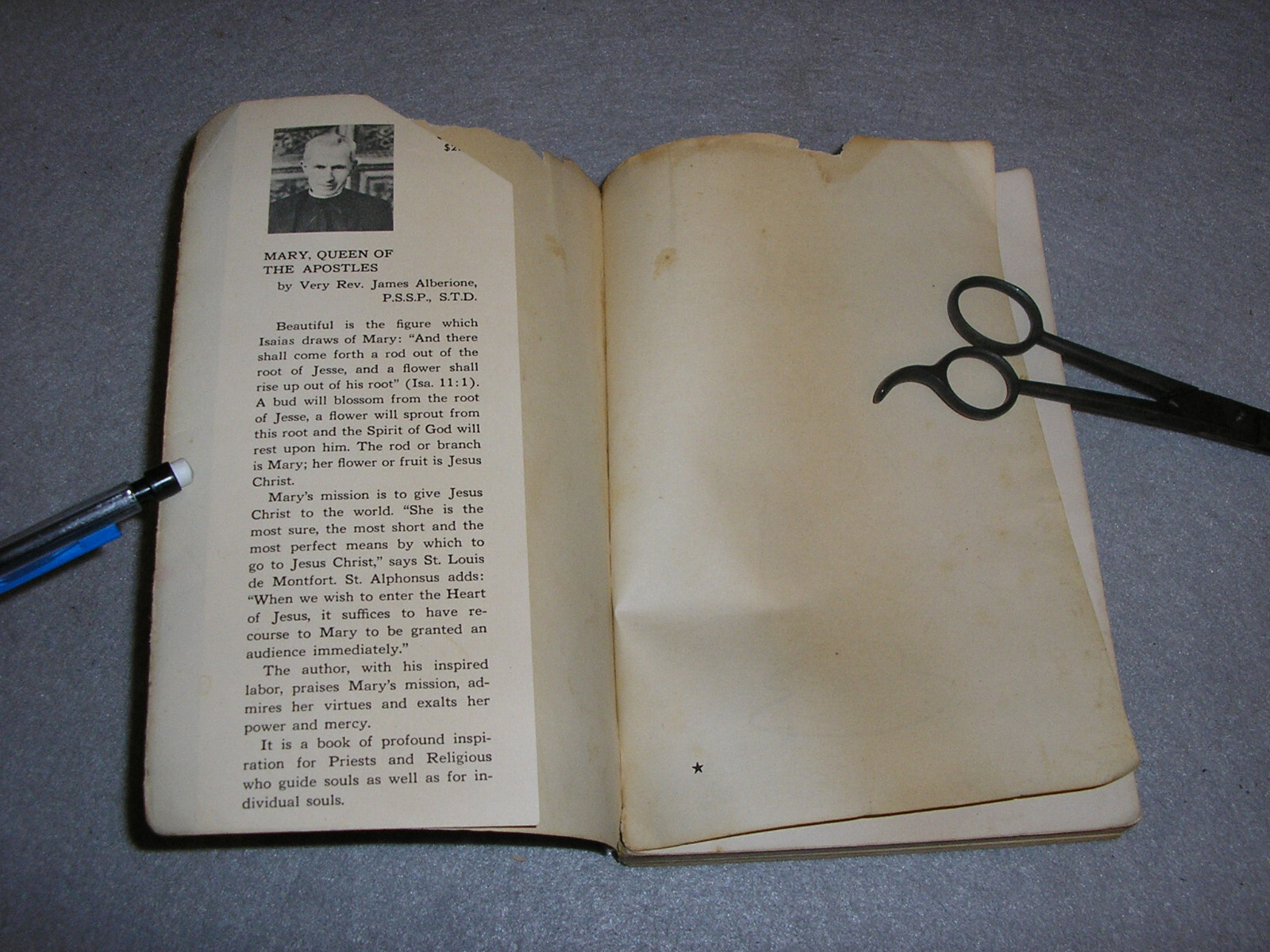 Vintage Christian Theology Book Mary Queen of Apostles Alberione Catholic 1956