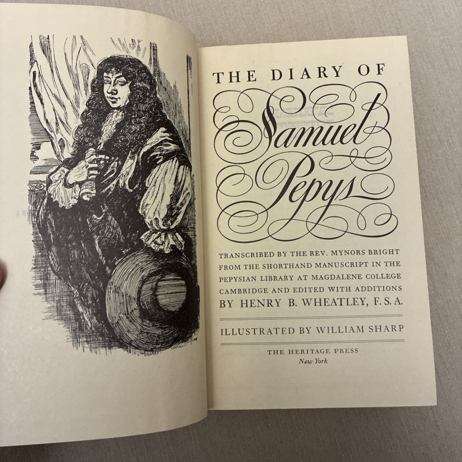 The Diary of Samuel Pepys 1600s Sharp Heritage Press w Slipcase Tissue Illus.