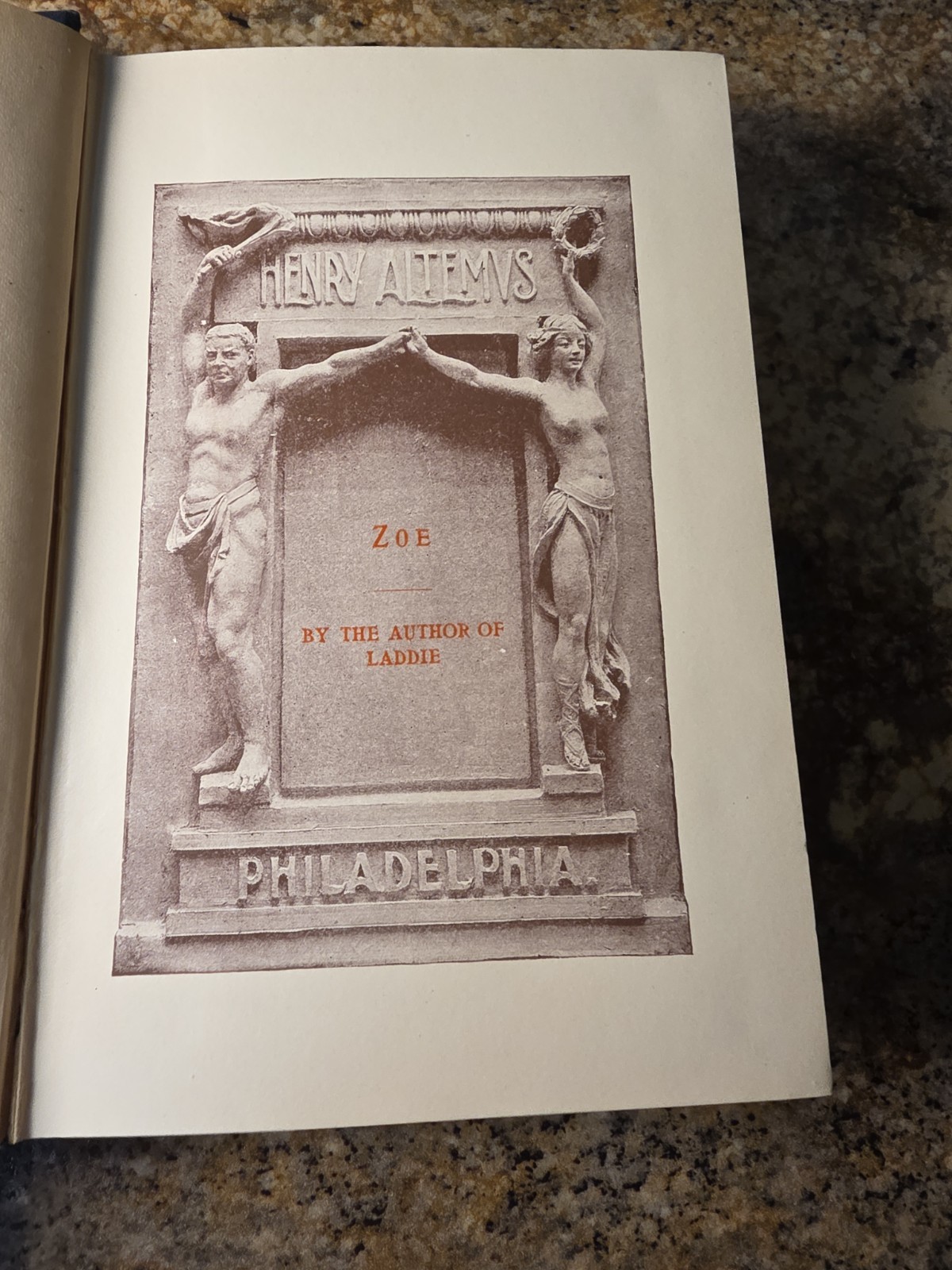 1899 Book: Zoe By The Author Of Laddie, Henry Altemus Co. By Evelyn Whitaker
