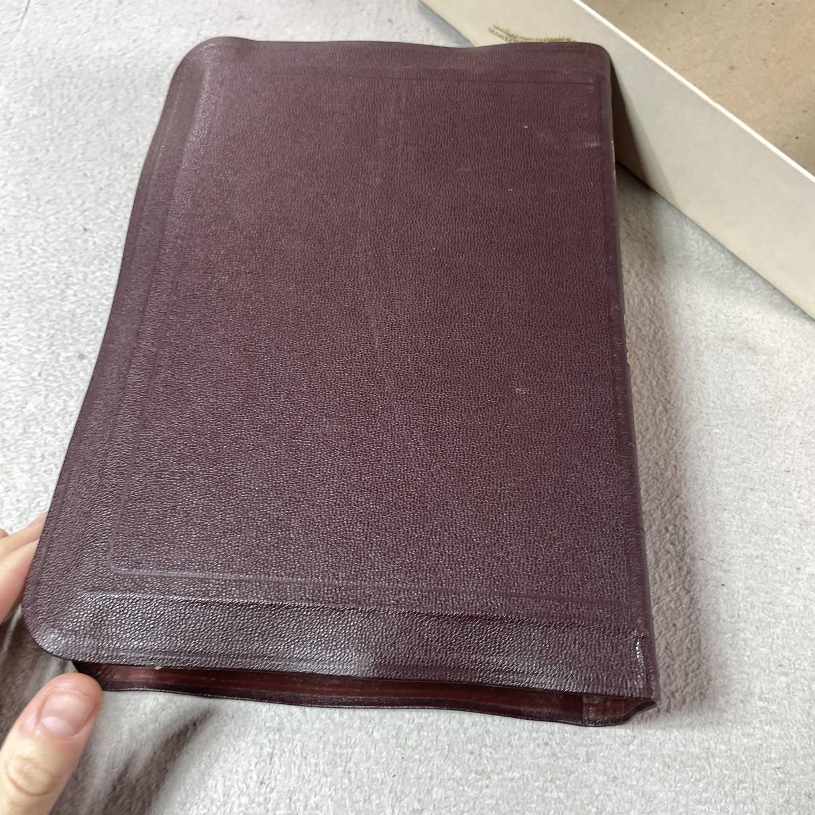 Vintage 1950 Large Holy Bible KJV Good Saviour Tissot Brown Leather Consolidated