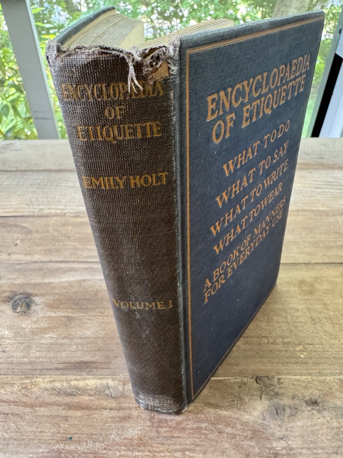 1921 Emily Holt Encyclopaedia of Etiquette Vol 1 Hardcover Doubleday Vintage