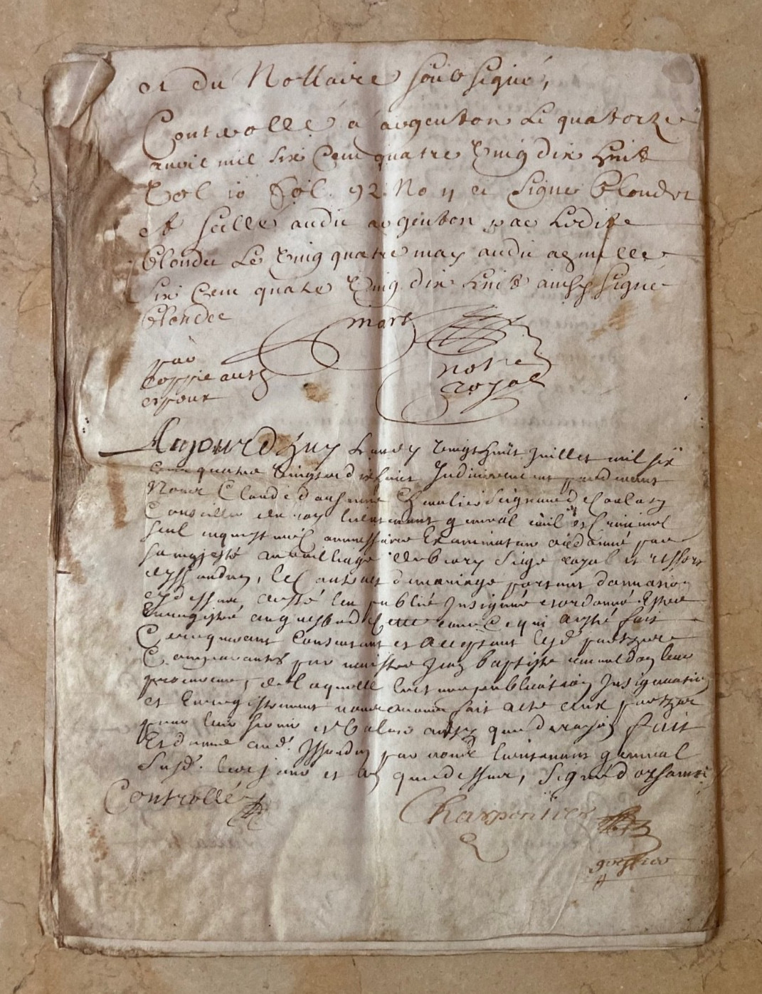 RARE! 1690’s FRENCH VELLUM MANUSCRIPT BOOKLET 24p BOURGES HEART TAX LOUIS XIV