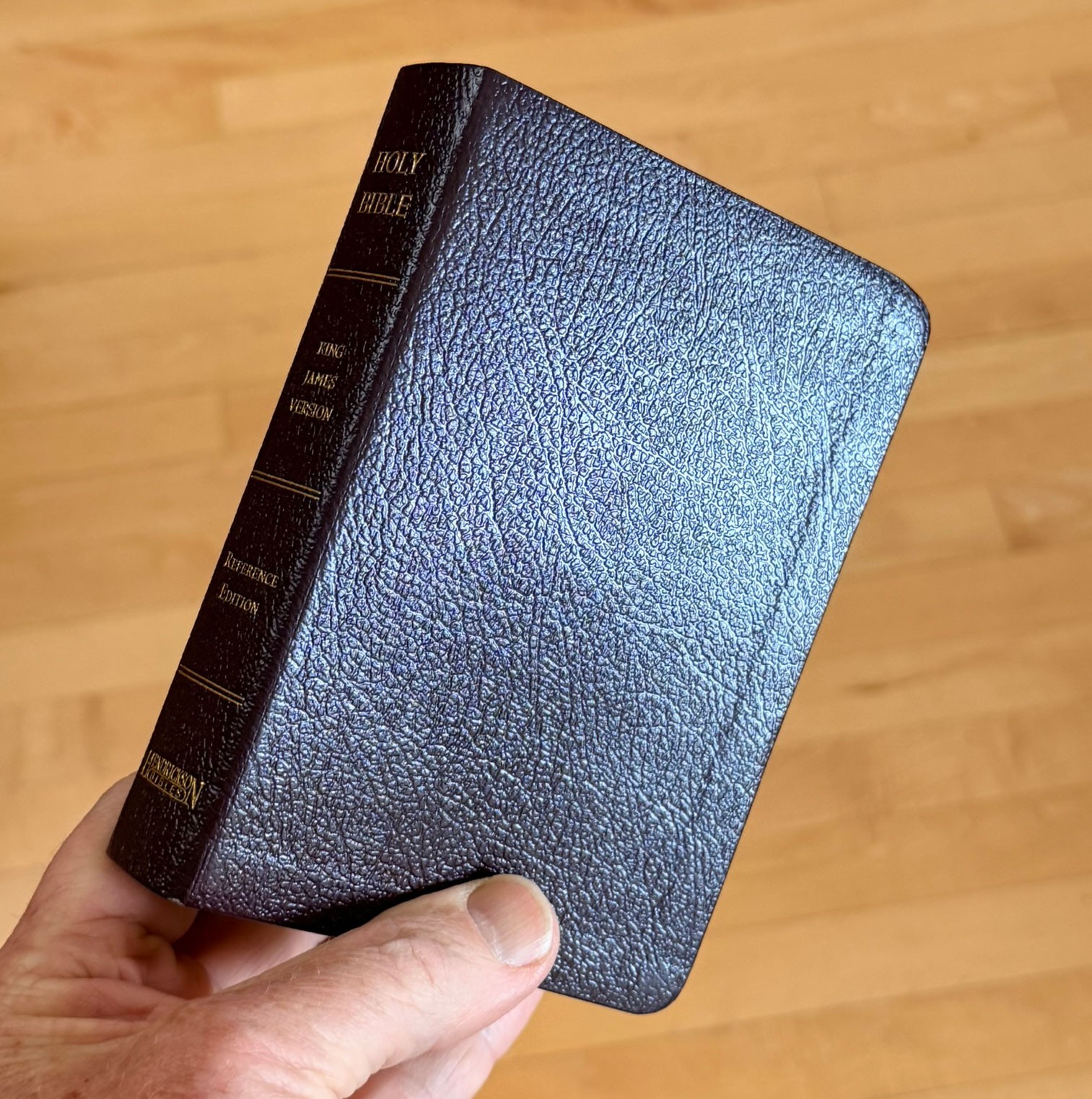 Bible Compact King James KJV Bonded Leather Gold Gilt Silk Marker Red Letter Map