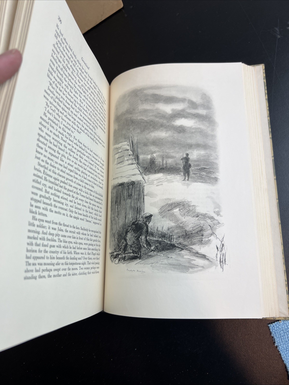 1942 Nonesuch Press Germinal Emile Zola slip case Berthold Mahn illustrated