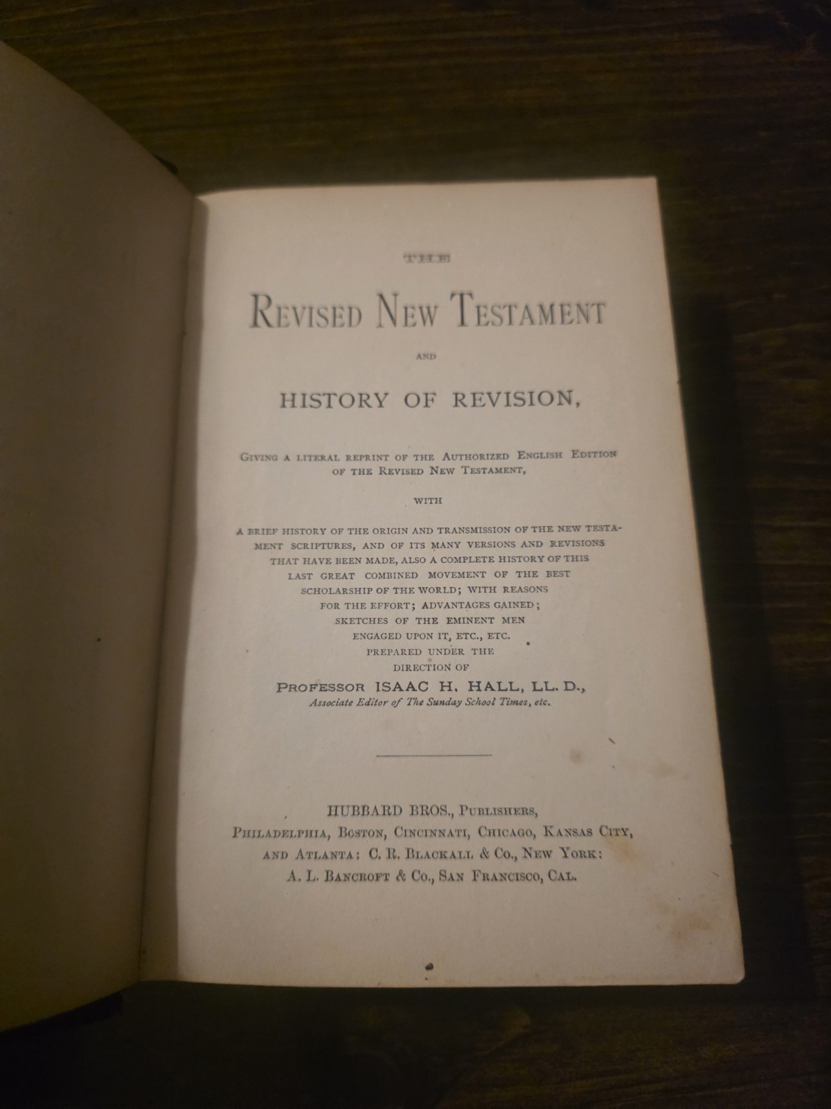 Antique Revised New Testament & History of Revision Hubbard Bros Leather HC