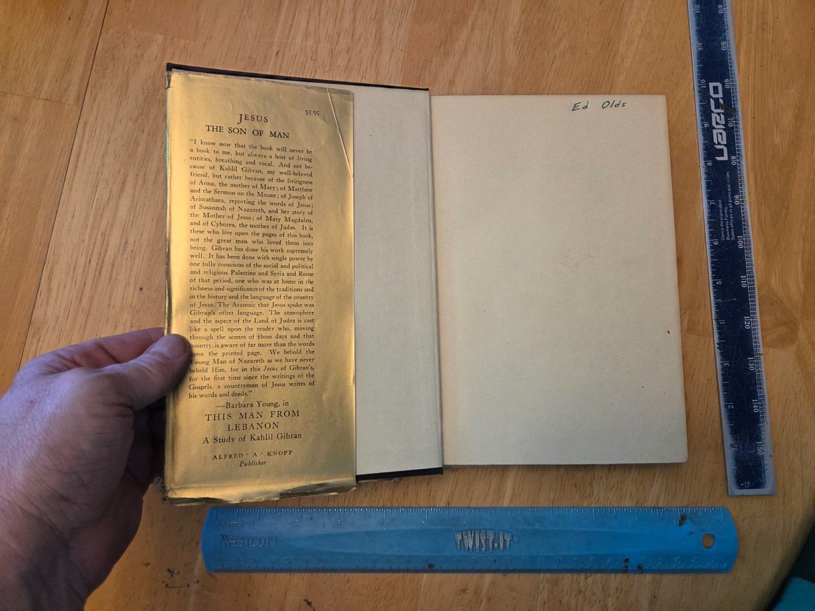 Jesus : The Son of Man by Kahlil Gibran – 1942 Alfred A. Knopf Hardcover